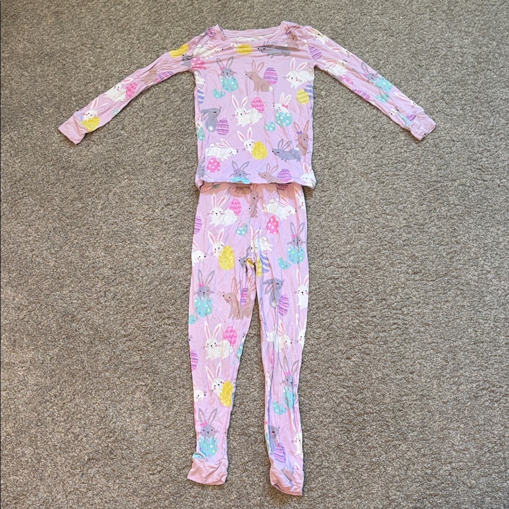 Little Sleepies Pink Bunny & Easter Egg Pajama Set 4T - Picture 4 of 4
